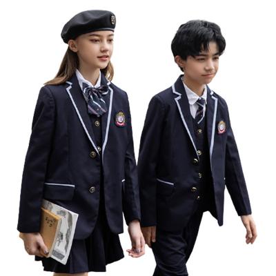 China QUICK DRY primary school uniforms suit British style campus kindergarten uniform clothes for Autumn And Winter upgrowing for sale