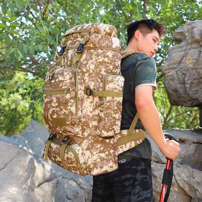 China Waterproof Design 2020 New 75L Army Desert Camouflage Hard Core Military Outdoor Backpack for sale