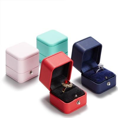 China Handmade High Quality Jewelry Box Personalized Small Portable PU Leather For Gift Storage Ring Luxury Box for sale