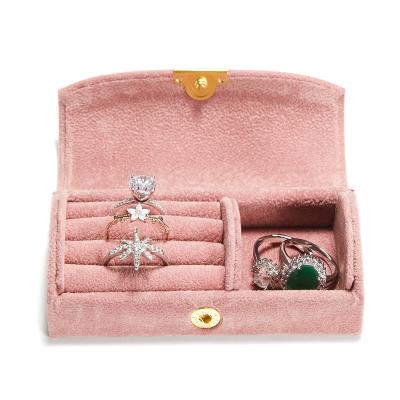 China Dark Bulk Luxury Custom Small Travel Gift Velvet Vault Jewelry Storage Packaging Boxes With Logo For Girl for sale