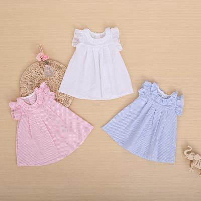 China Anti-Static Breathable Cotton Summer Ruffle Sleeve Newborn Baby for sale