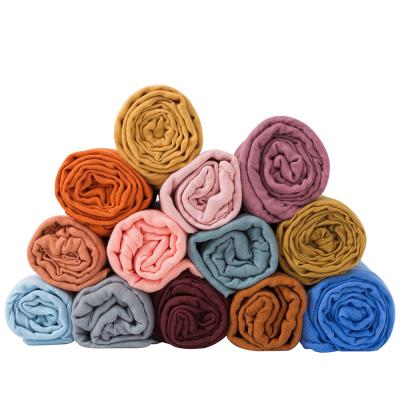 China Chu Chu Puff Super Soft Solid Viable Color Earthy Organic Muslin Wrap Blankets for sale