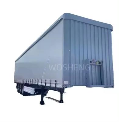 China 40ft 45ft PVC Side Curtain Semi Trailer 3 Axle White Curtain-Sider Sliding Truck Trailers for sale