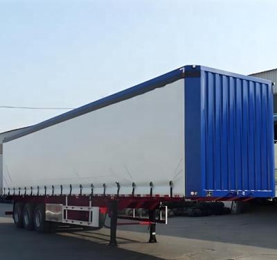 Chine Semi-remorque de 60 tonnes de poids total pour camion 3 axes plancher en aluminium rideau latéral en PVC à vendre