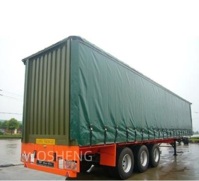 China Bestseller Nachfrage des Kunden Semi-Trailer mit 3 Achsen 40ft 45ft Grüner Seitenzaun zu verkaufen