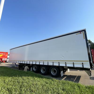 China Semi-Trailers Weiß 40ft 45ft 3 Achsen Seitenvorhang mit Luftfederung und WABCO-ABS zu verkaufen