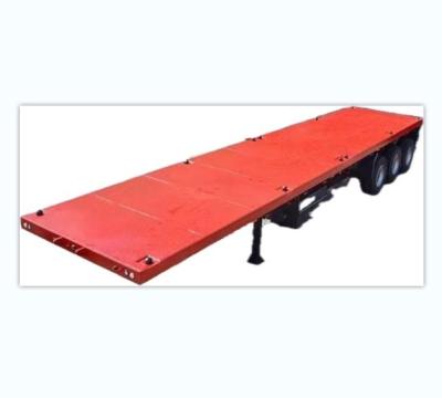 China Durable Q345B Steel Main Beam Flatbed Semi Trailer for 20FT 40FT Container Transport for sale