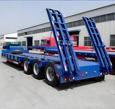 China Wosheng 3 eixos 50-100 toneladas Low Boy Low Bed Truck Semi-trailer com 13000x3000x3300 à venda