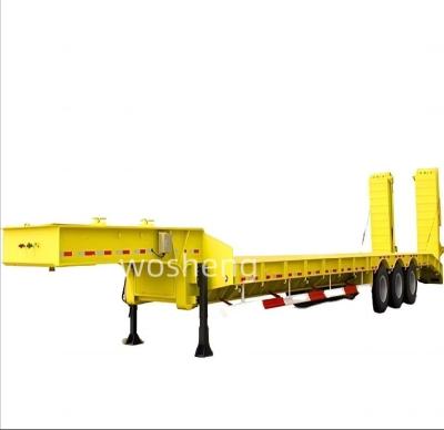 China Max Payload 30TON Wosheng Low Bed Semi Trailer for Heavy Vehicle/Equipment Transport for sale