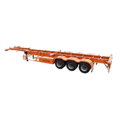 China 20FT 40FT Heavy 3 Axle Steel Chassis Skeleton Semi Trailer with Mechanical Suspension for sale