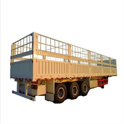 China 50 Tons Capacity Fence Semi Trailer with 3 Axles 7.5 Tons Tare Weight and 9.00-22.5 Rim for sale