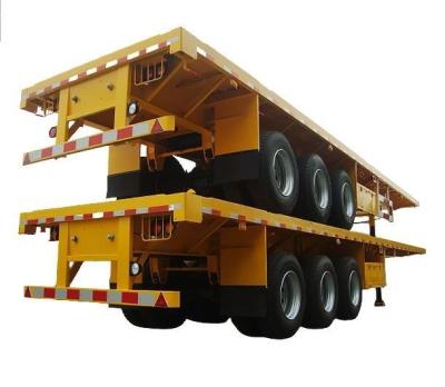 China 20T-80T 3 Axle Cargo Trailer Flatbed Semi-Trailer for Transporting 12400*2610*1550mm Goods for sale