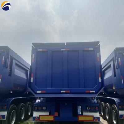 Cina 40ft 60ft 3/4/5 asse tipo U Dump Trailer idraulico Semi camion Usato Dump Semi Trailer in vendita