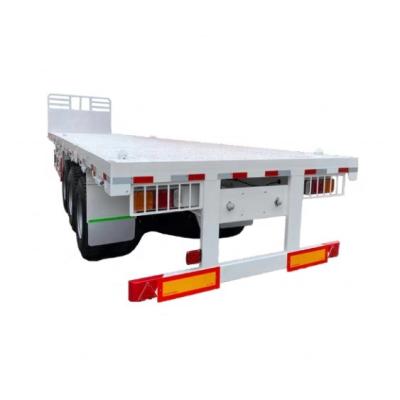 China 40ft Container Utility Semi-Trailer Flatbed Trailer Dual Line Braking System 12R22.5 Tire for sale