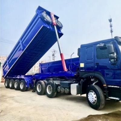 China Wosheng angepasster Dump-Stil Rücken-Dump-Semi-Anhänger Tipper Tipping Semi-Lkw-Anhänger zu verkaufen