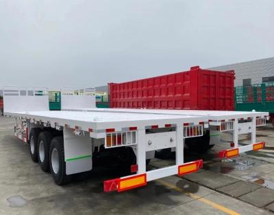 China 3 ejes o personalización 20ft/40ft Container Flatbed Trailer con o sin guardabarros delantero en venta