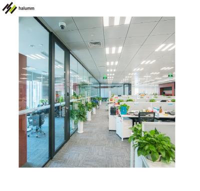 China Modern Tempered Clear Aluminum Double Glass Profile Office Partition Wall 6+6mm for sale