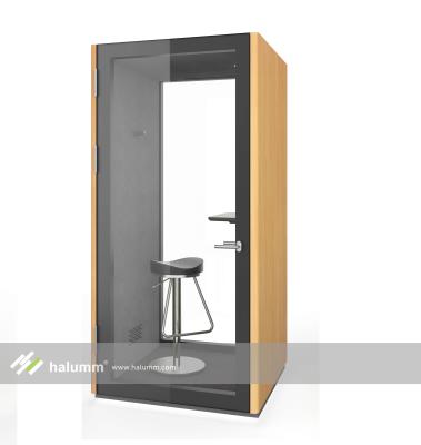 China Soundproof Wooden Desktop Style Tempered Glass Good Portable Assembling Pod for sale