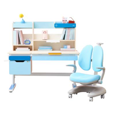 China Adjust Wood Study Table Desk Height Ergonomic Kids Study Children Furniture Furniture Sets Kids Tables for sale