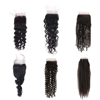 China Afro Wave Transparent Swiss Lace Closure Cambodian Hair Cuticle Aligned Virgin Hair For Extensions for sale