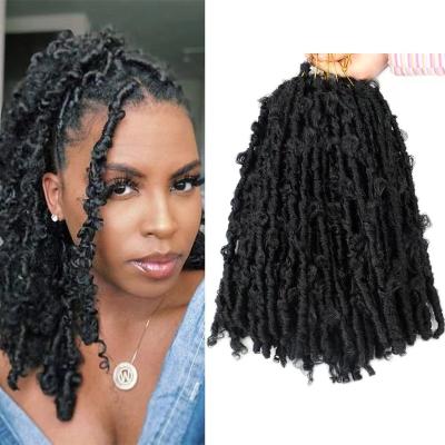 China Natural Charm African Butterfly Braid Locs Hair Synthetic Crochet Braid Hair Extension Butterfly Braid Twisted 14 Inch Synthetic Crochet Wig for sale