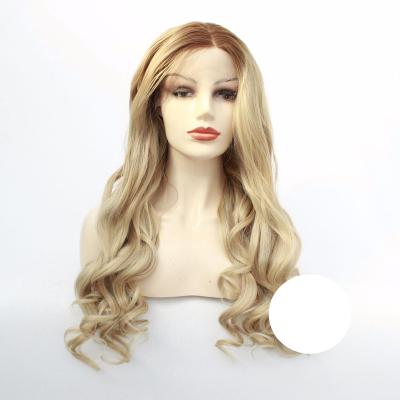 China Wholesale High Temperature Brazilian Natural Golden Transparent Body Wave Hair Glueless Fiber Hair Lace Front Wigs for sale