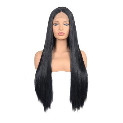 China Hot Selling Natural Wave 2021 Full Lace Wigs High Quality Silky Straight Brown Futura Fiber For Black Women Hair for sale