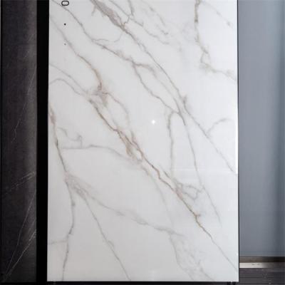 China Porcelain Floor Tile Marble Look Slab Glazed Polished Surface for sale