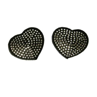 China China Manufacturer Wholesale Reusable Adhesive Breast Pads Stickers Crystal Stone Style Heart Nipple Sexy Bra Stickers Wholesale Online for sale