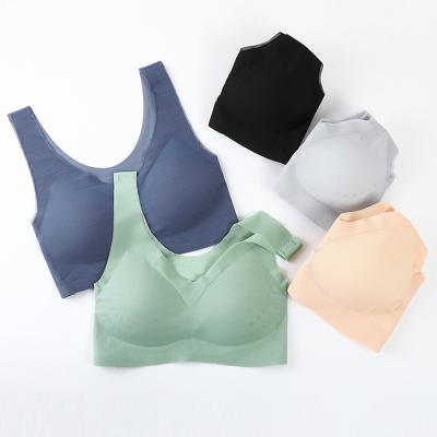 China QUICK DRY young ladies plus size seamless cup size ice cup underwear one-piece female bra seamless breathable and comfortable for sale