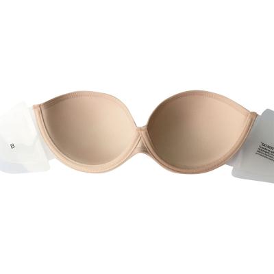 China Promotion Best Quality Beauty Back U Shape Silicone Invisible Lift Up Bra Ladies Seamless Strapless Backless Bra for sale