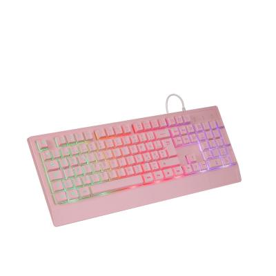 China High Quality Mechanical Pink LED Gaming Low Price Mechanical Keyboard Wired USB for sale