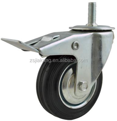 China Adjustable Rubber Castor Rubber Wheels, Industrial Caster for sale