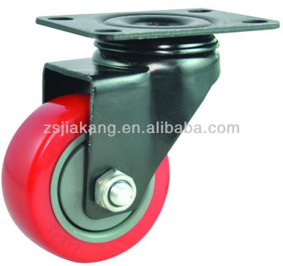 China PU 3 inch small whee PU swivel caster, electrophoresis bracket caster for sale