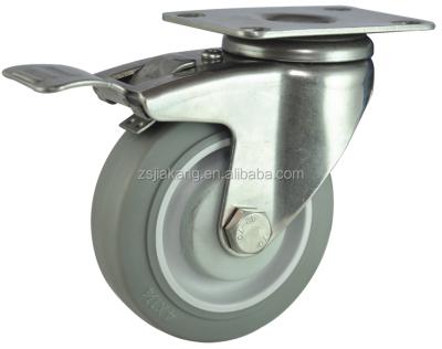 China TPR Hospital Bed Casters , Silent Mid Size Rolling Cart Wheels for sale