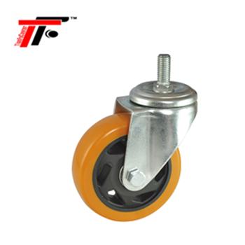 China Medium Duty Industrial Trolley Trolley PVC Double Ball Bearing Wire Swivel Caster Wheel 4inch/100mm for sale