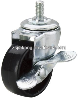 China Hard rubber adjustable rubber caster wheel, threaded stem caster, small plastic casters for sale