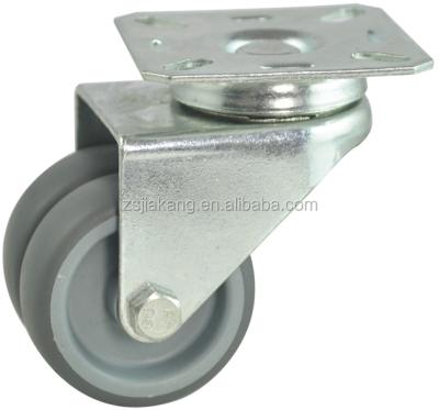 China Small Swivel TPR Rubber Double Wheel Caster for sale