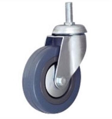 China European Style Caster Wheel Small Screw Wheel Gray Rubber Casters , Soft Rubber for sale