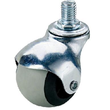 China Screw Furniture Ball Caster Rubber Wheel , Retractable Casters for sale