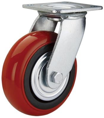 China Korean Style Swivel Heavy Duty PU Caster Manufacturer In Zhongshan China HE-A-100-RBR for sale