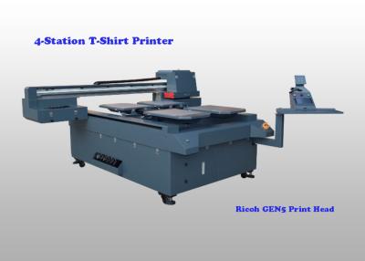 China Multipurpose Cotton Fabric Digital Uv Flatbed Printer With Ricoh GEN5 Industrial Print Head for sale