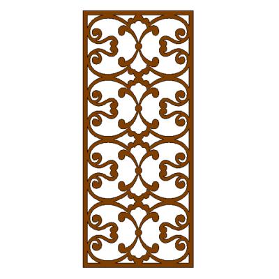 China Anti-corrosion laser cutting corten steel metal barrier screen door with design mesh for sale