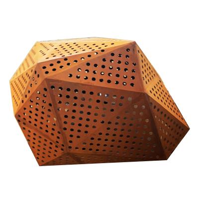 China Used Factory Wholesale New Design Corten Ignition Box Rustic Outdoor Steel Sculpture Used for sale