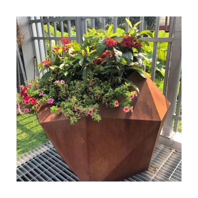 China Hot Selling Anti-corrosion Steel Flower Bed Galvanized Steel Metal Raised Garden Corten Steel Planter Box for sale