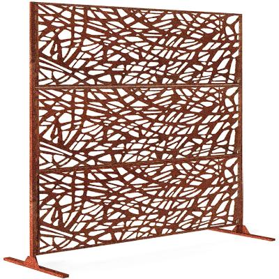 China 2021 Traditional Chinese New Product Veradek Decorative Exterior Web Divider Set With Bracket , Corten Steel Fence for sale