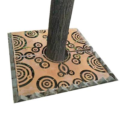 China Anti - Corrosion Factory Customized Street Rusted Metal Corten Steel Tree Grate For Garden Furniture for sale