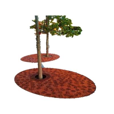 China Customized different shape anti-corrosion rusted metal corten steel tree grate grate for sale