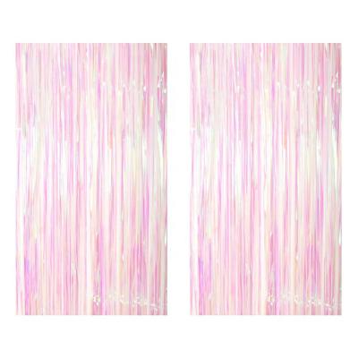 China Party Decoration Sheer Rose Metallic Decorative Door Window Curtain For Party Photo Backdrop Wedding Decor for sale