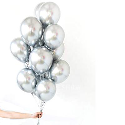 China Theme Party Decoration 50 Pack Silver Latex Balloons 12 Inch Chrome Metallic Balloon For Birthday Wedding Engagement Anniversary Party Dercorations for sale